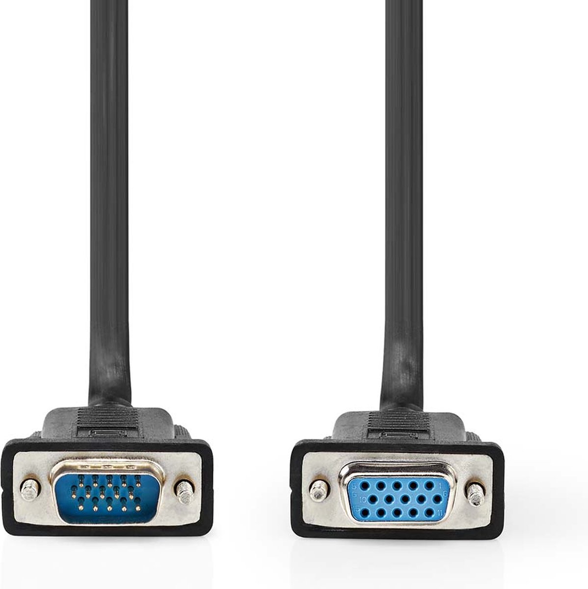 Nedis VGA-Kabel - VGA Male - VGA Female 15p - Vernikkeld - Maximale resolutie: 1280x800 - 5.00 m - Rond - ABS - Zwart - Label
