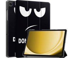 Hoes - Geschikt voor Samsung Galaxy Tab A9 - Dun & Stevig - Trifold Bookcase - Hard Cover - Hardcover Book Case - Tablet Hoesje - Don't Touch Me