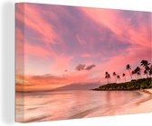 Canvas schilderij 150x100 cm - Wanddecoratie Zonsondergang boven de Kapulua Bay in Maui - Muurdecoratie woonkamer - Slaapkamer decoratie - Kamer accessoires - Schilderijen