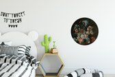 WallCircle - Muurstickers - Behangcirkel - Stilleven met bloemen - Schilderij van Cornelia van der Mijn - 30x30 cm - Muurcirkel - Zelfklevend - Ronde Behangsticker