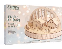 Graine Creative houten DIY miniatuur set huisjes in het bos 30x15x18 cm.