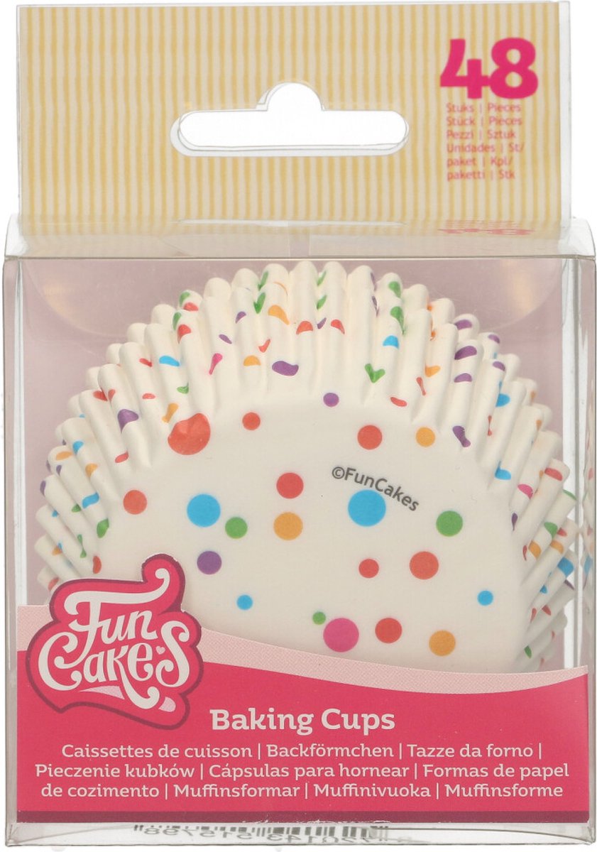 FunCakes Cupcake Vormpjes - Muffinvorm - Confetti - 48 Stuks