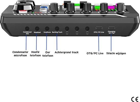 Professionele mixer, 7-kanaals stereogeluid, mengconsole, live