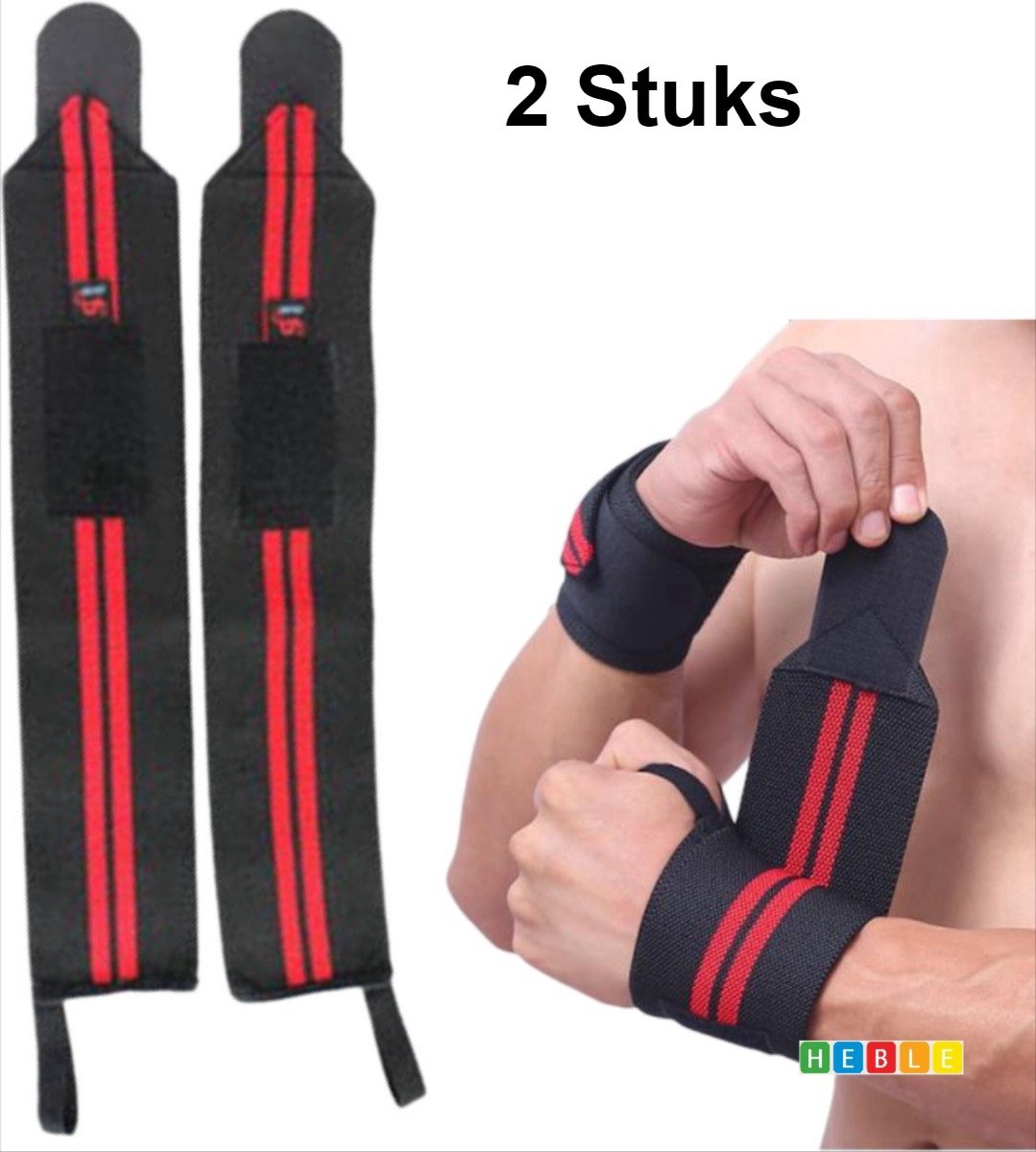 Finnacle - Wrist Wraps - 2 stuks - Polsband - Polsbandage - Lifting Strap - Polsbrace - Rood