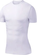 PowerLayer Men's Compression Baselayer Top Short Sleeve Under Shirt - White, XX-Large