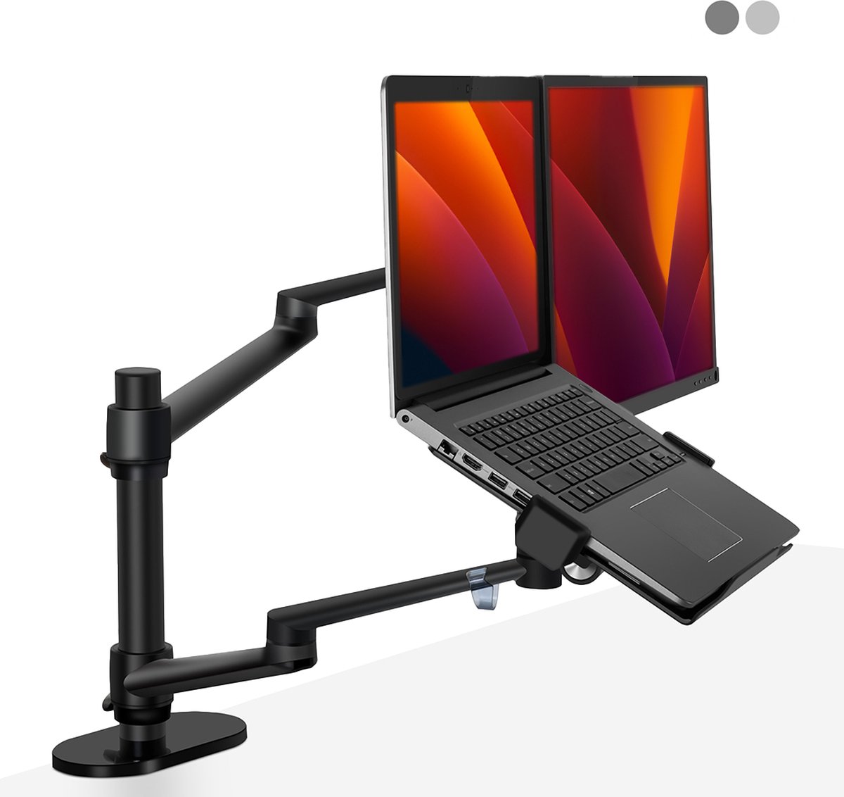 Alberenz® laptop monitor arm zwart - Monitor beugel - Ergonomisch ontwerp - Monitor standaard - Laptop Standaard - Monitorarm - Monitorbeugel
