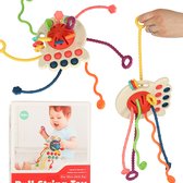 Playos® - Ufo Bijtspeelgoed - Baby - Montessori Bijtring - Fijne Motoriek - Sensorisch Speelgoed - Trekkoord - Baby Speelgoed