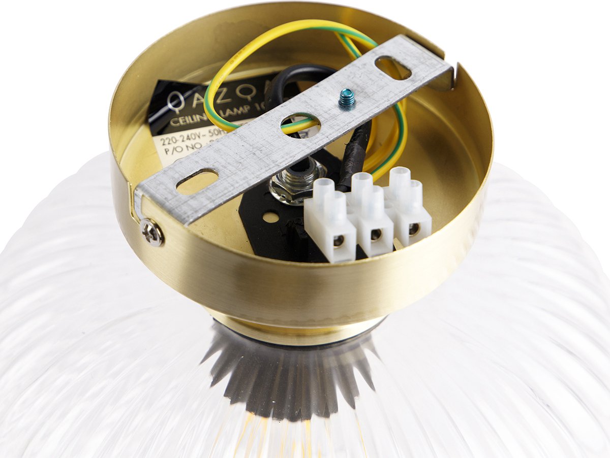 QAZQA karel - Art Deco Dimbare LED Smart Plafondlamp incl. wifi met Dimmer - 1 lichts - Ø 20 cm - Goud/messing - Woonkamer | Slaapkamer | Keuken thumbnail 6