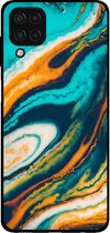 Smartphonica Phone case pour Samsung Galaxy A12 aspect marbre - Back Cover Marble Case - Vert / TPU / Back Cover adapté pour Samsung Galaxy A12