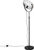 QAZQA hanze - Industriele Vloerlamp | Staande Lamp - 1 lichts - H 168.6 cm - Zwart - Industrieel - Woonkamer | Slaapkamer | Keuken