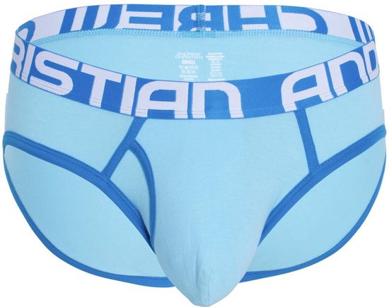 Andrew Christian Fly Tagless Brief w/ ALMOST NAKED® Sky Blue - MAAT M - Heren Ondergoed - Slip voor Man - Mannen Slip