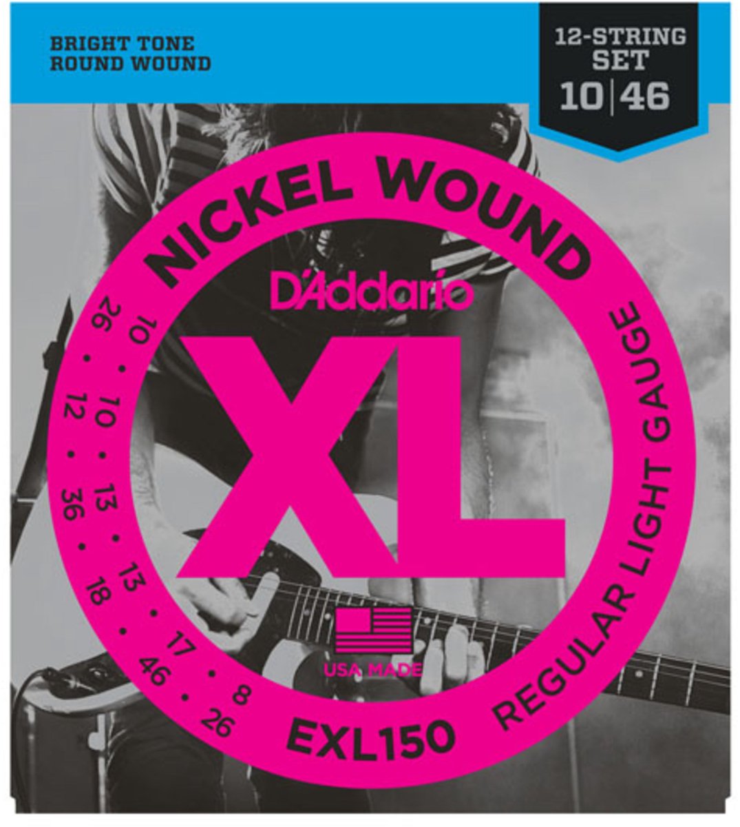 D'Addario EXL150 Regular Light 12-String 7, 8 en 12-snarenset