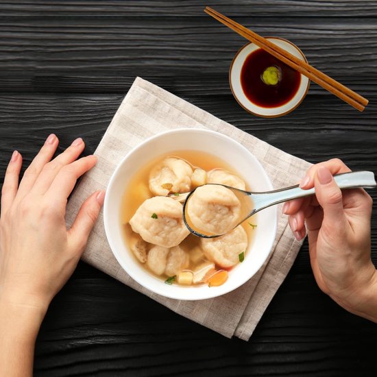 BYSL 8 Stuks Aziatische Retro Chinese Keramische Rijst s Gebogen Handvat Ramen Soep Geschilderd s Met Lange Handvat