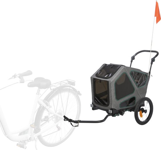 Trixie - Remorque vélo pour chien - Grijs/ Sauge - 62X80X92 cm