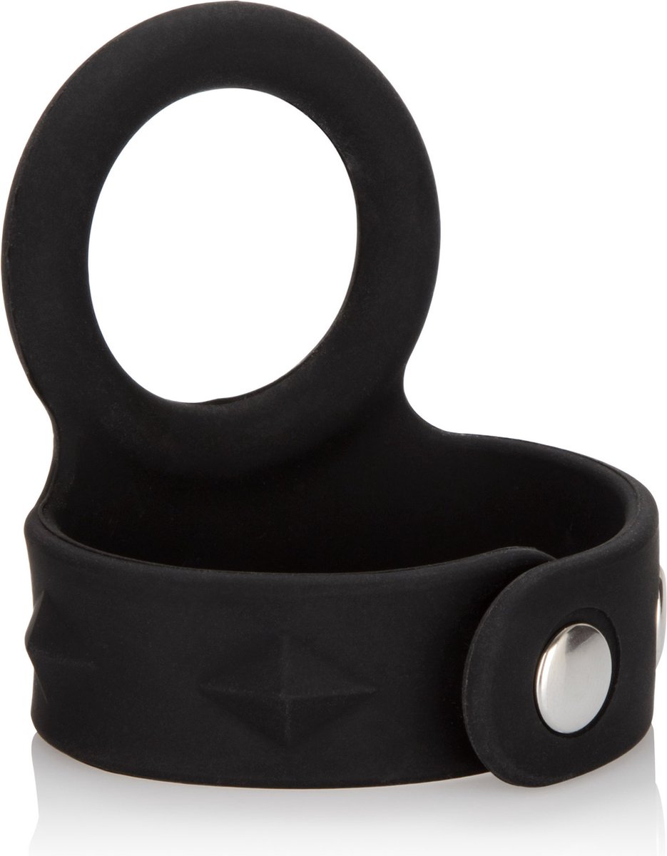Goedkoopste CalExotics - 3-Snap Scrotum Ring - Medium - Rings Zwart