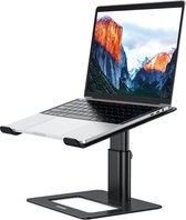 Aluminium laptopstandaard, ergonomische verstelbare notebookstandaard, stijghouder computerstandaard, compatibel met 10-15,6 inch laptops (Metaal Zwart)