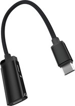 USB C Audio Splitter - USB C naar 2x USB C - Muziek + Opladen - Geschikt voor o.a S24,S23,S22,S21,S20,S10,S9,S8,A54