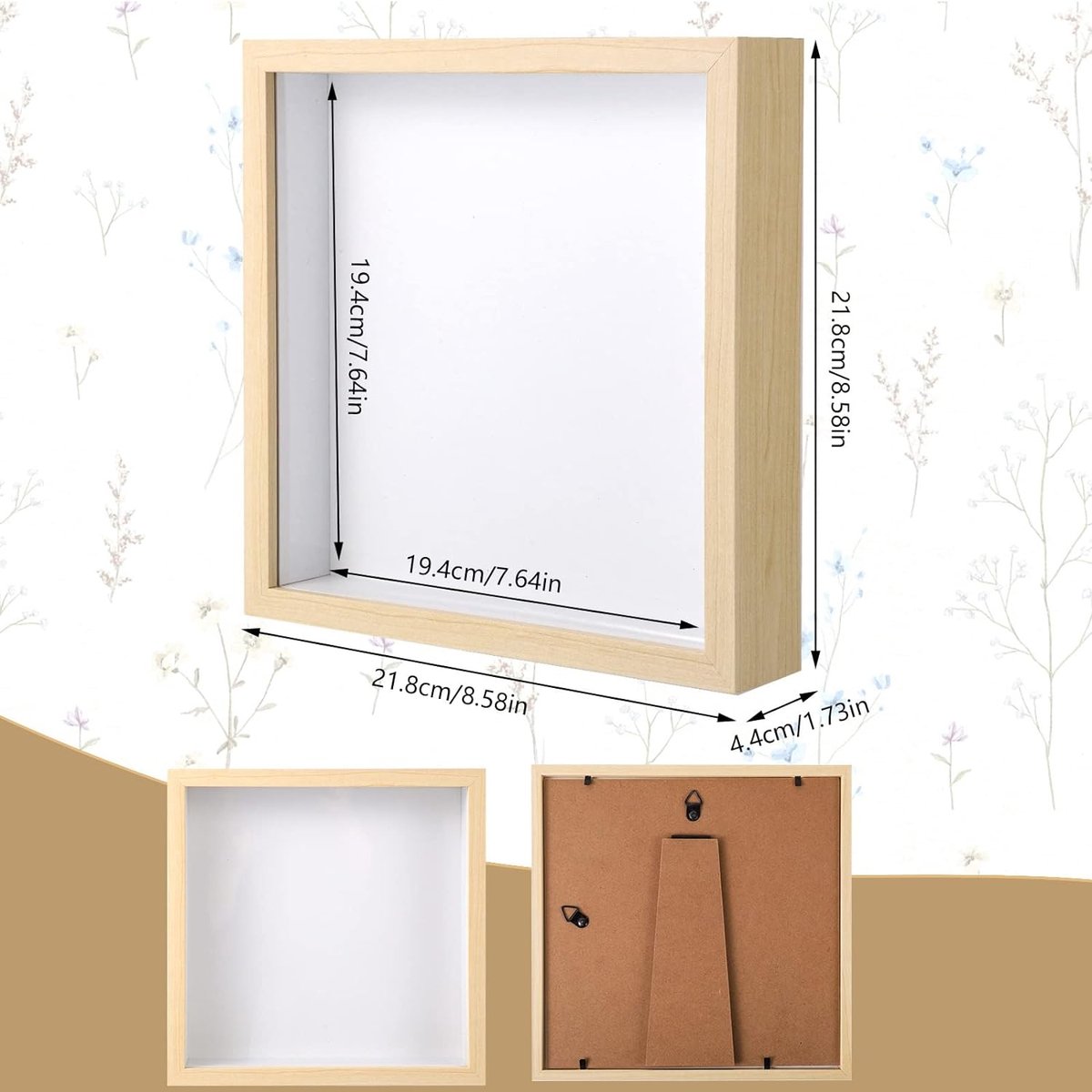3D picture frame for filling, deep 3D frame made of wood