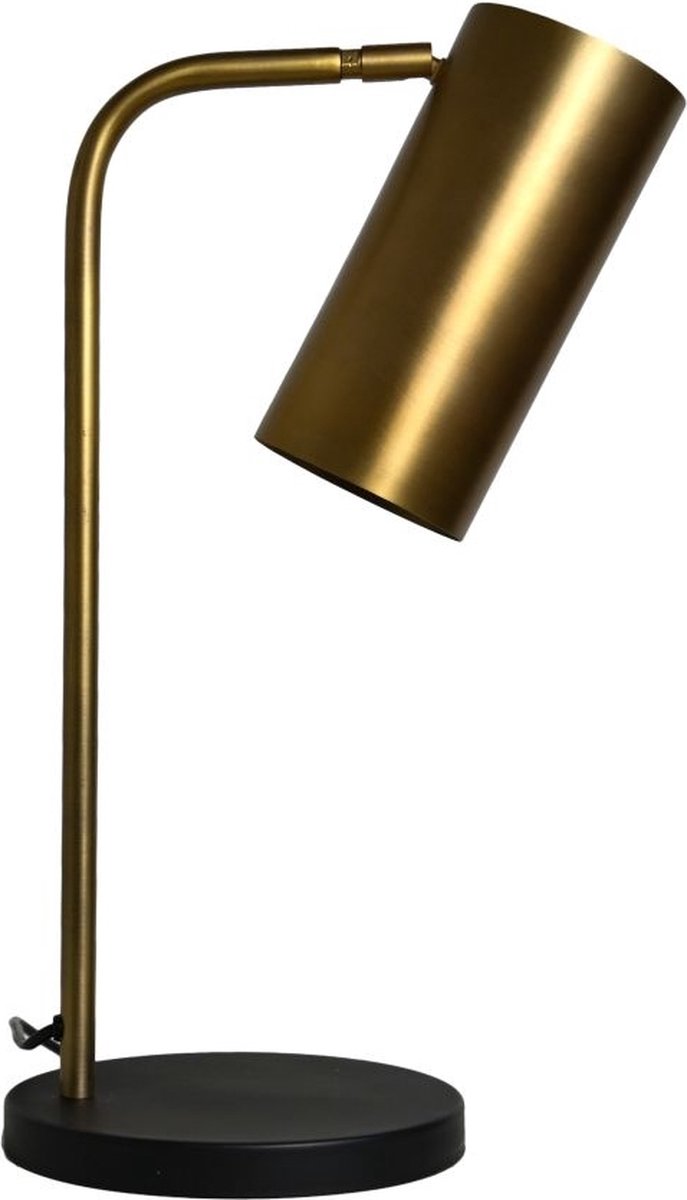 Bonnie Tafellamp - 30x20x50 cm - Goud/Zwart - Metaal , tafellamp slaapkamer, tafellamp industrieel, tafellampen woonkamer, tafellamp zwart, tafel lamp, tafellamp slaapkamer industrieel, tafellampje