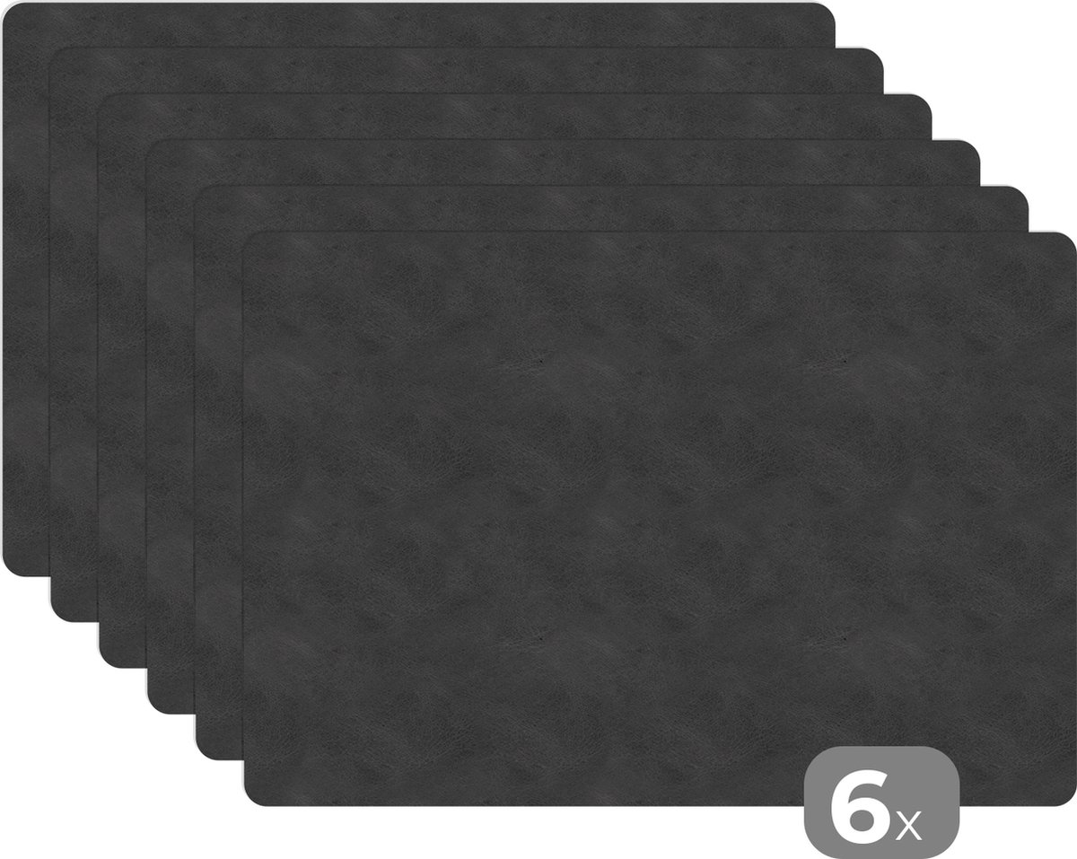 Placemats - Leer - Dierenhuid - Structuur - Placemat - 45x30 cm - 6 stuks - Keuken decoratie
