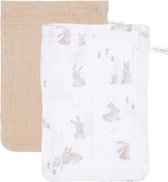 Washandjes set hydrofiel Baby Bunny / Beige