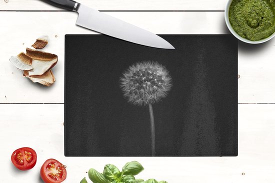 Planche à découper en Verres - 28x20 - Pissenlit - Zwart - Fleurs - Botanique - Planches à découper en Glas