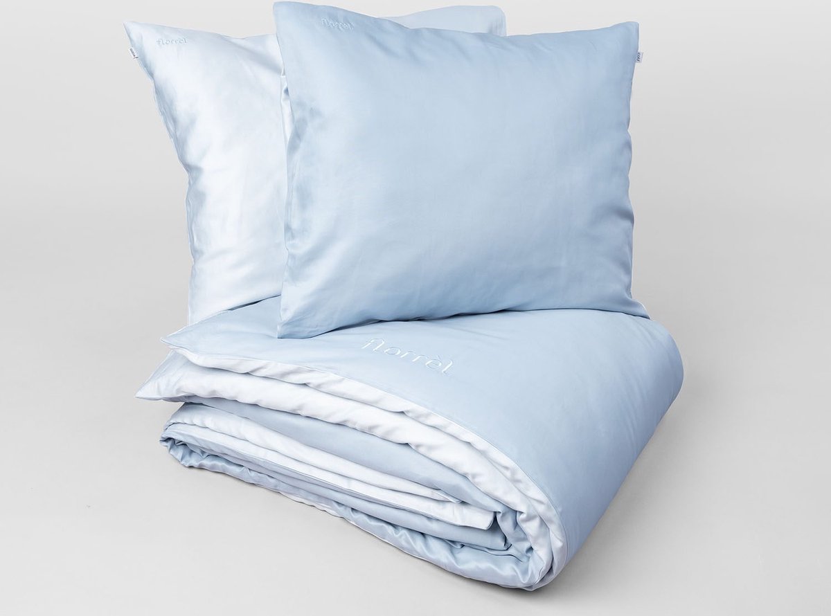 Dekbedovertrek en kussensloop katoen TENCEL™ - Soft Blue