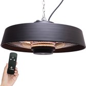 Chauffage de terrasse suspendu AirKing – 2000W – Lampe infrarouge puissante – avec 2 niveaux de chaleur et télécommande