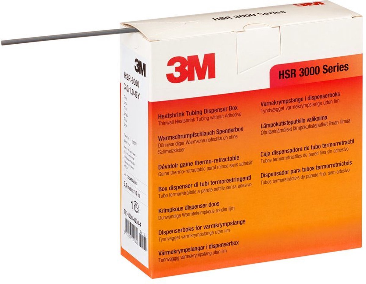 3M™ krimpkous dunwandig Ø6/2mm (3:1) 10 meter grijs - per 3 stuks (7000099167)