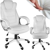 tectake® - Luxe Design Bureaustoel Kantoorstoel - Wit - Kunstleer - Verstelbaar - 404388