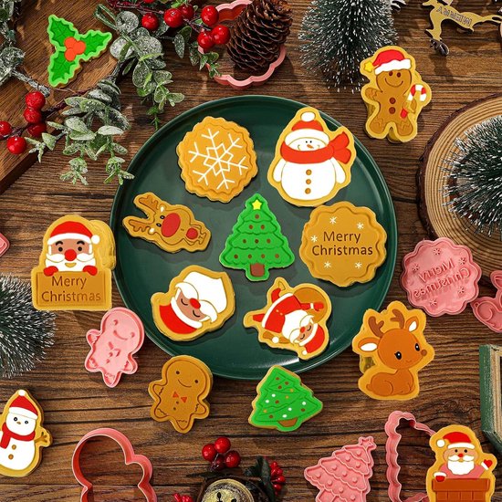 pièces emporte-pièces Noël plastique, tampons à biscuits emporte-pièces  Noël, set 3D