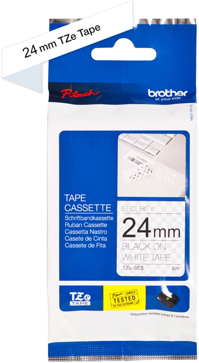 Brother TZE-SE5 labelprinter-tape Zwart op wit TZ/TZe