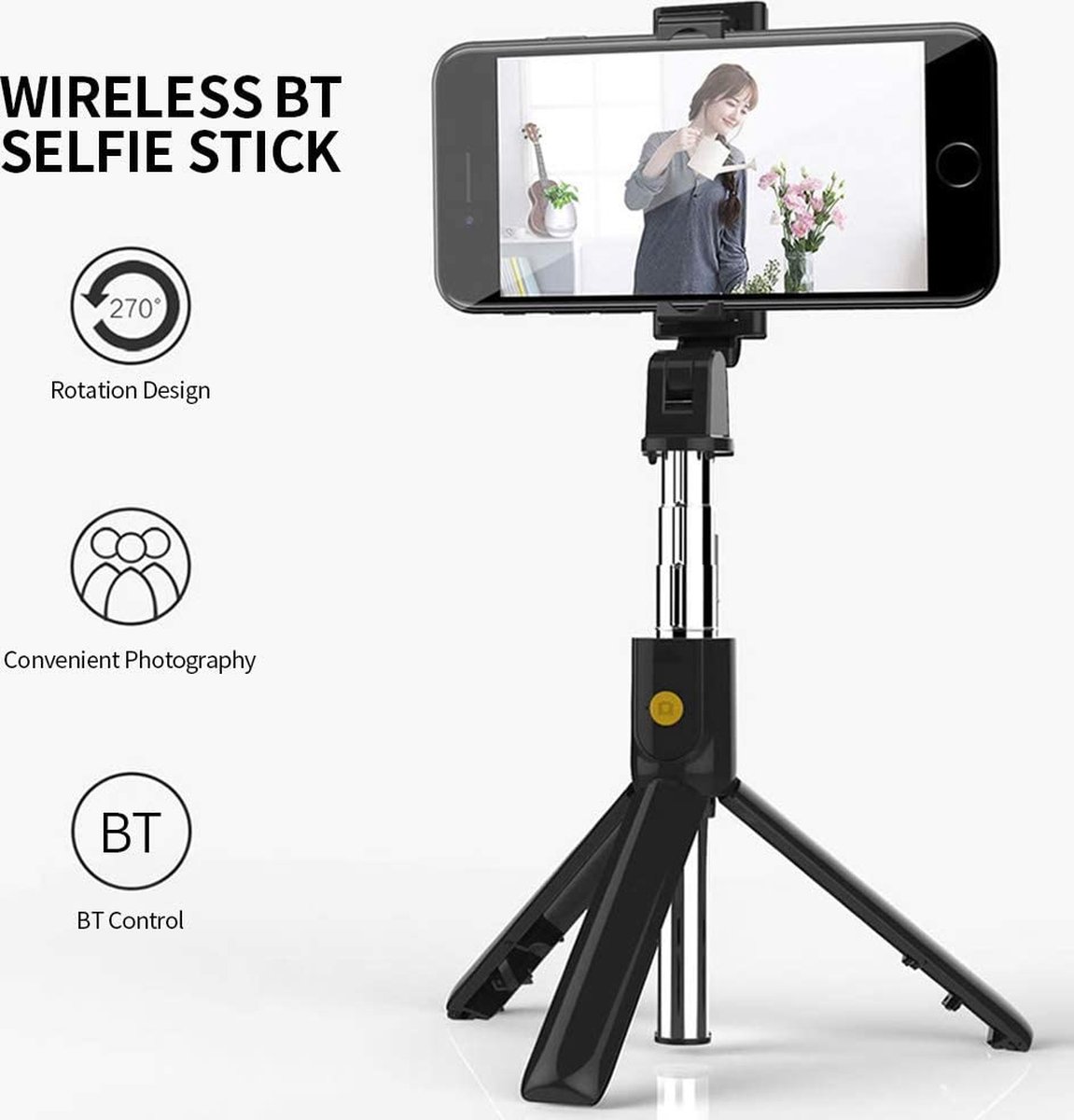 Draagbare Uitschuifbare Selfie Stick Statief - Perfect voor Smartphone Fotografie