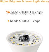 LED-lamp Vervangt 85W, 1000 lumen, RGB-lamp met afstandsbediening, kleurverandering, warm wit (2700 Kelvin), Edison E27