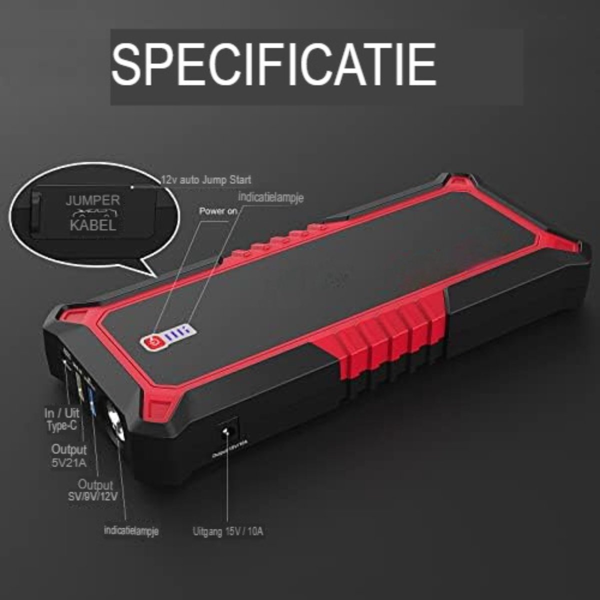 Startkabels Met Accu Jumpstarter Voor Auto Starthulp bol