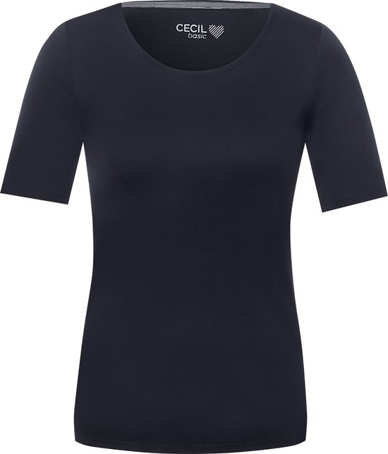 CECIL NOS Lena Dames T-shirt - donker blauw - Maat S