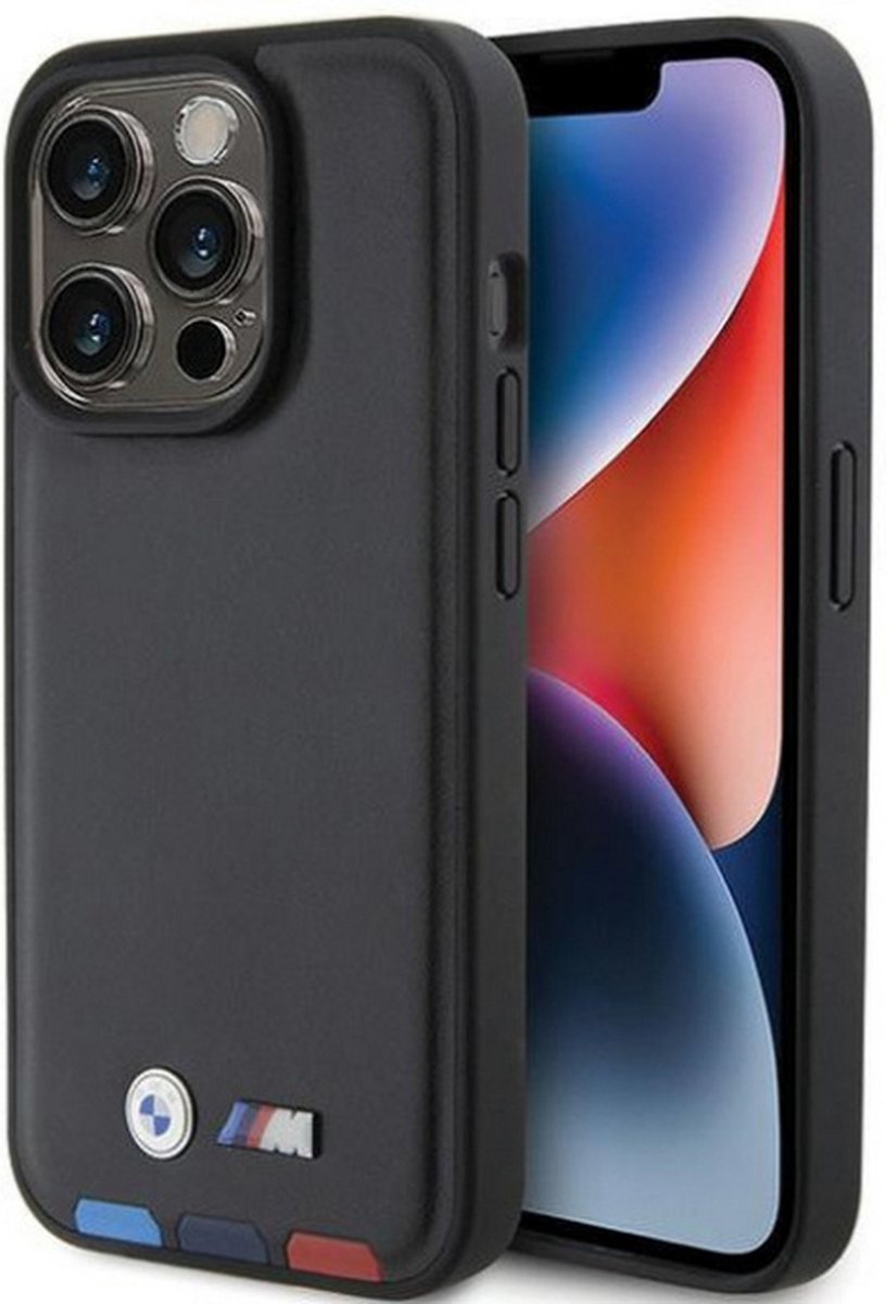 BMW M Stamp Tricolor Back Case - Geschikt voor Apple iPhone 15 Pro Max (6.7") - Zwart