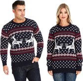 Foute Kersttrui Heren of Dames - "Speelse Rendieren" - Voor Mannen of Vrouwen - Maat XL - Grappige Kersttrui
