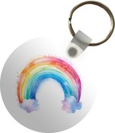 Sleutelhanger rond - Regenboog - Plastic sleutelhangers voor kinderen - Uitdeelcadeautjes - Cadeautje - Traktatie kleurrijk