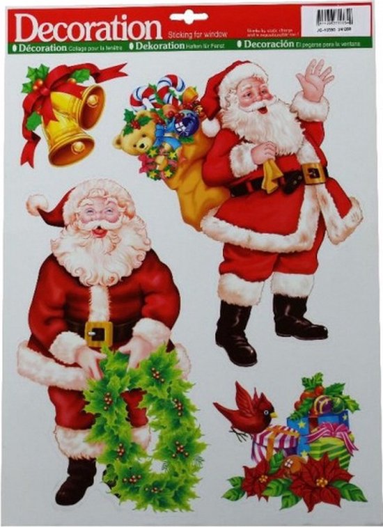 Raamstickers, 143 stuks, zelfklevend, dubbelzijdig, herbruikbaar, statisch hechtende pvc-stickers voor glazen ramen, kerstdecoratie, 9 vellen, 20 x 30 cm