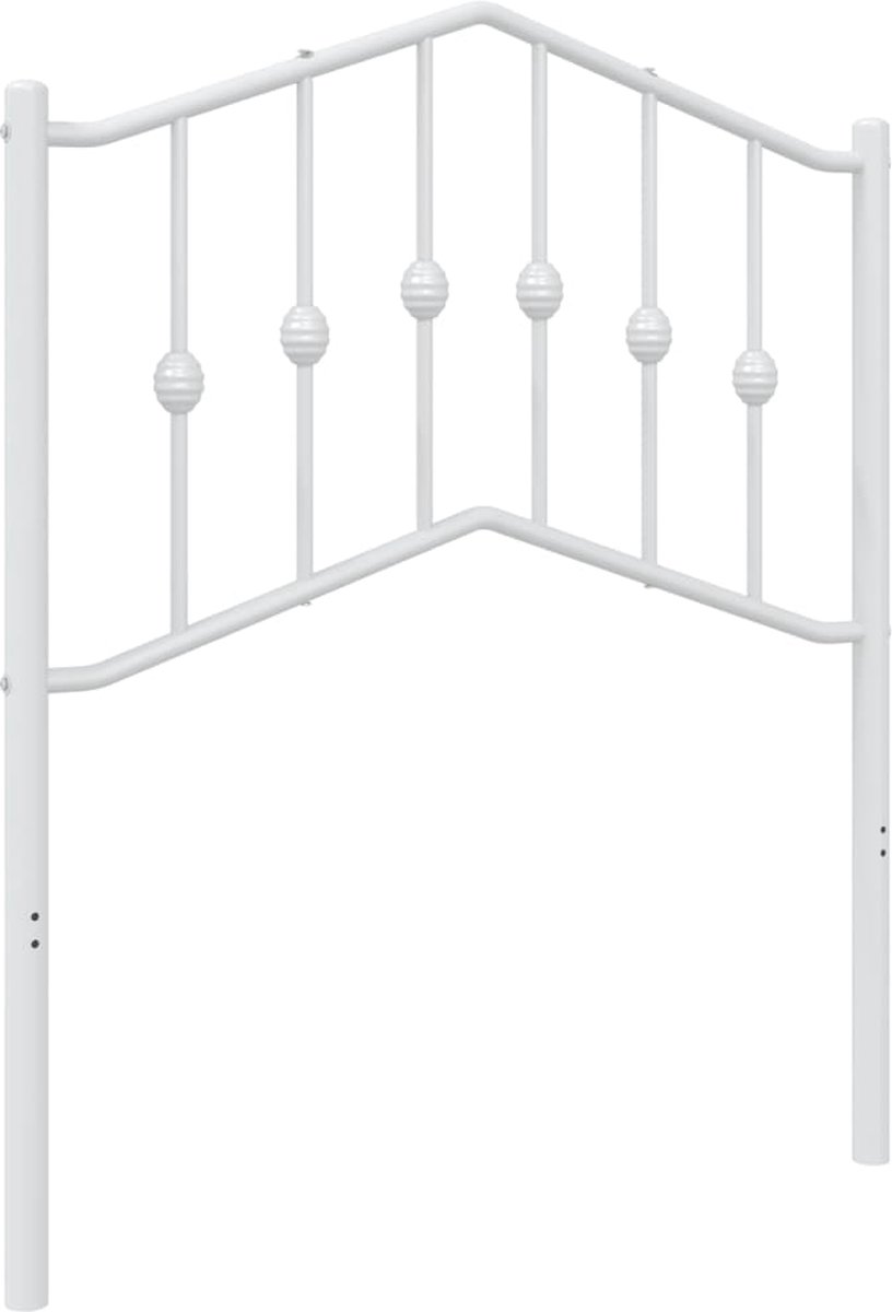 vidaXL Vervangend - hoofdbord - 75 - cm - metaal - wit