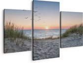 Artaza Peinture sur Toile Triptyque Plage et Dunes - 150x120 - Groot - Photo sur Toile - Impression sur Toile