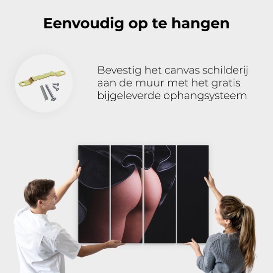 Artaza Tableau sur Toile Quadriptyque Femmes Fesses sous une Rok - Erotiek - 80x60 - Klein - Photo sur Toile - Impression sur Toile