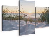 Artaza Peinture sur Toile Triptyque Dunes avec Plage et Mer - 150x120 - Groot - Photo sur Toile - Impression sur Toile