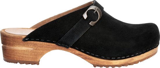 Sanita Damen Offener Clog Wood-Hedi Ouvert Noir-39