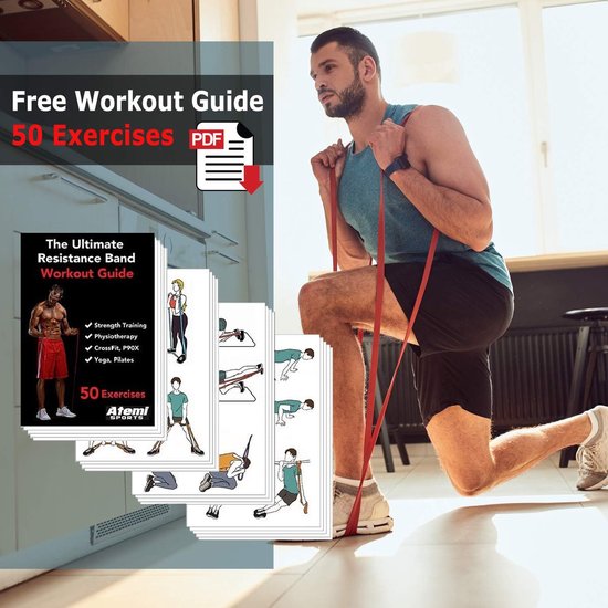 PULLUP & DIP Fitnessbänder Widerstandsbänder mit Tasche, Türanker (bei Sets) und Übungsguide - einzeln & im preiswerten