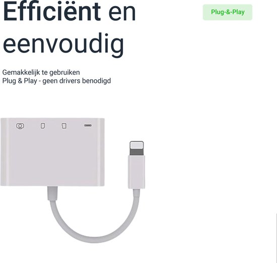 Qost Qost- Lightning 4 in 1 Adapter - SD kaart Adapter - Micro SD - USB | bol