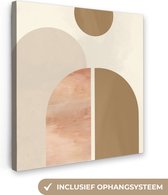 Canvas Schilderij Abstract - Design - Roze - 20x20 cm - Wanddecoratie