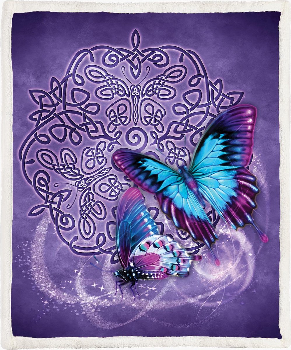 The Coloured House Vlinder Fleece Deken 150*200cm Celtic Butterfly Multicolor