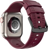 Siliconen bandje - geschikt voor Apple Watch Series 1/2/3/4/5/6/7/8/9/SE met case size 38 mm / 40 mm / 41 mm - bordeaux